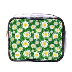 Flower Sunflower Yellow Green Leaf White Mini Toiletries Bags by Mariart