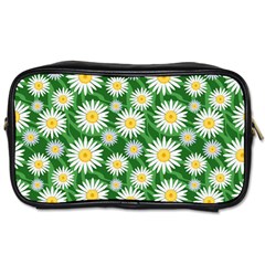 Flower Sunflower Yellow Green Leaf White Toiletries Bags by Mariart