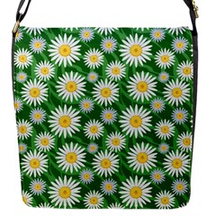 Flower Sunflower Yellow Green Leaf White Flap Messenger Bag (s) by Mariart