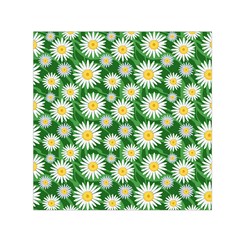 Flower Sunflower Yellow Green Leaf White Small Satin Scarf (square) by Mariart