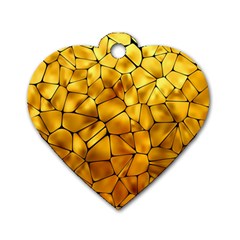 Gold Dog Tag Heart (one Side) by Mariart