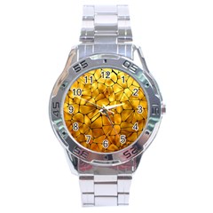 Gold Stainless Steel Analogue Watch by Mariart