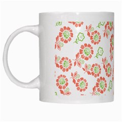 Flower Floral Red Star Sunflower White Mugs by Mariart