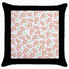 Flower Floral Red Star Sunflower Throw Pillow Case (black) by Mariart