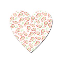 Flower Floral Red Star Sunflower Heart Magnet