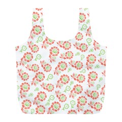 Flower Floral Red Star Sunflower Full Print Recycle Bags (l)  by Mariart