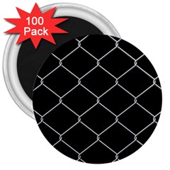 Iron Wire White Black 3  Magnets (100 Pack) by Mariart