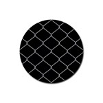 Iron Wire White Black Rubber Coaster (Round)  Front