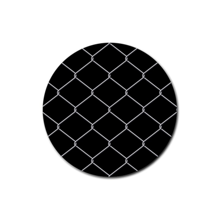 Iron Wire White Black Rubber Coaster (Round) 