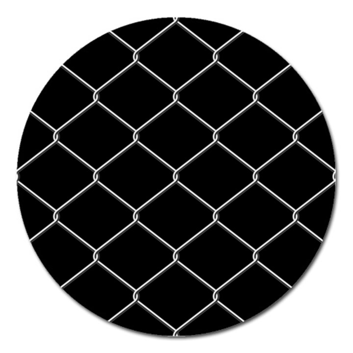 Iron Wire White Black Magnet 5  (Round)