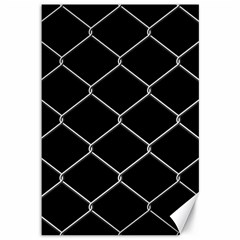 Iron Wire White Black Canvas 12  X 18   by Mariart