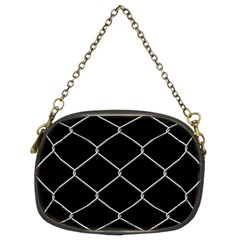 Iron Wire White Black Chain Purses (two Sides)  by Mariart