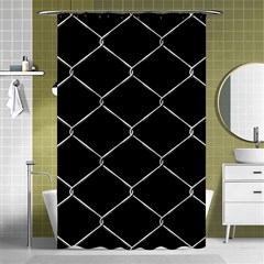 Iron Wire White Black Shower Curtain 48  X 72  (small)  by Mariart