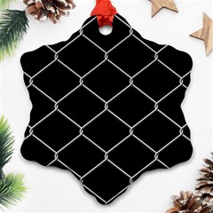 Iron Wire White Black Ornament (snowflake) by Mariart