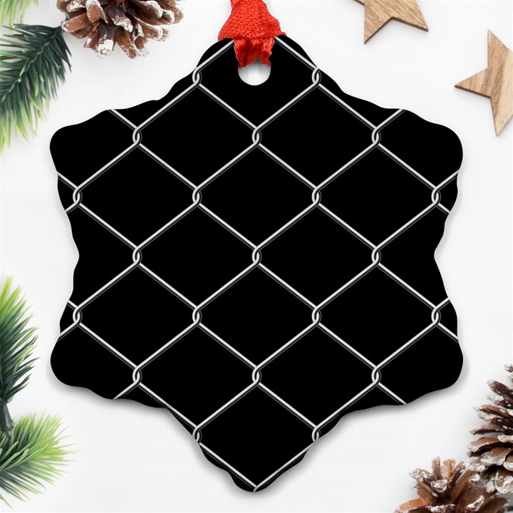 Iron Wire White Black Ornament (Snowflake)