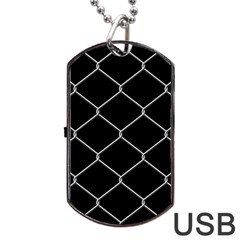 Iron Wire White Black Dog Tag Usb Flash (two Sides) by Mariart