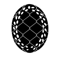 Iron Wire White Black Ornament (oval Filigree) by Mariart