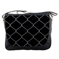 Iron Wire White Black Messenger Bags by Mariart