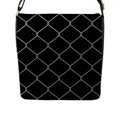 Iron Wire White Black Flap Messenger Bag (l)  by Mariart