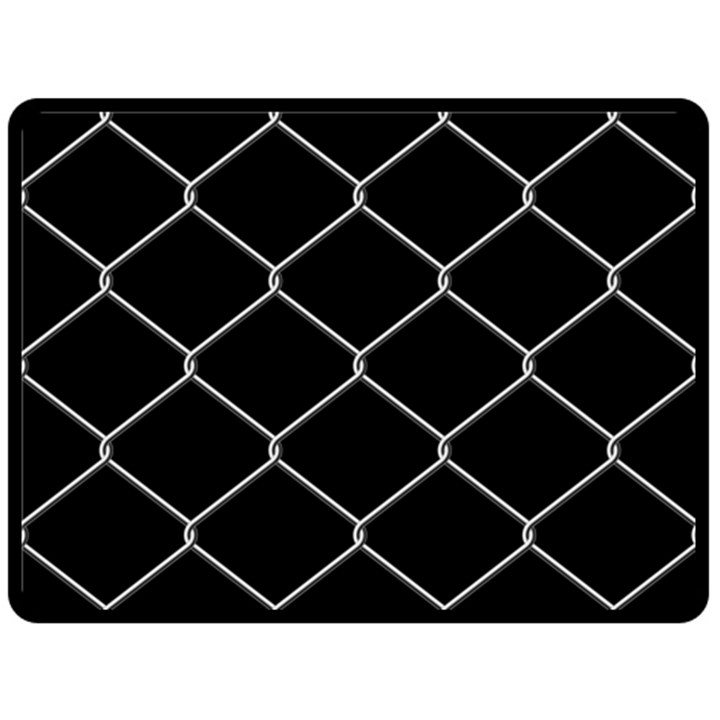 Iron Wire White Black Double Sided Fleece Blanket (Large) 