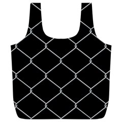 Iron Wire White Black Full Print Recycle Bags (l)  by Mariart