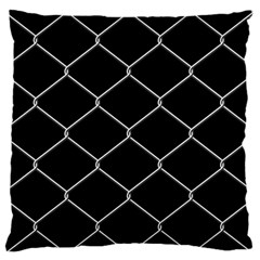 Iron Wire White Black Large Flano Cushion Case (one Side) by Mariart