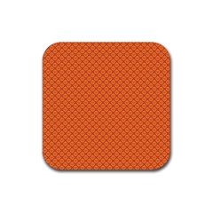 Heart Orange Love Rubber Coaster (Square) 