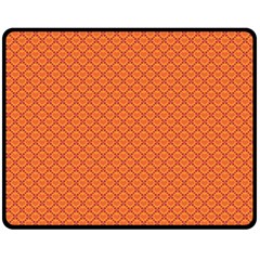 Heart Orange Love Double Sided Fleece Blanket (Medium) 