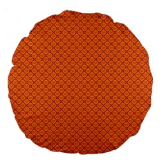 Heart Orange Love Large 18  Premium Flano Round Cushions