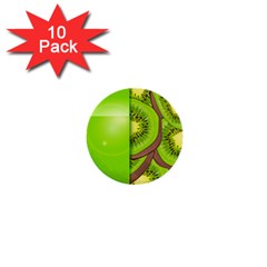 Fruit Slice Kiwi Green 1  Mini Buttons (10 Pack)  by Mariart