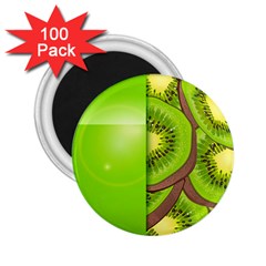 Fruit Slice Kiwi Green 2 25  Magnets (100 Pack)  by Mariart