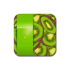 Fruit Slice Kiwi Green Rubber Coaster (square) 