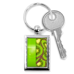 Fruit Slice Kiwi Green Key Chains (rectangle)  by Mariart