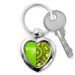 Fruit Slice Kiwi Green Key Chains (heart) 