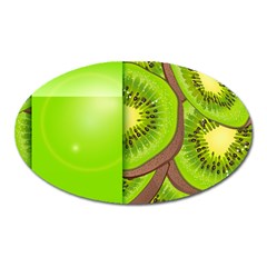 Fruit Slice Kiwi Green Oval Magnet by Mariart