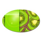 Fruit Slice Kiwi Green Oval Magnet Front