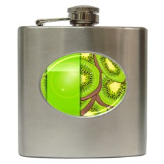 Fruit Slice Kiwi Green Hip Flask (6 Oz) by Mariart