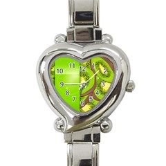 Fruit Slice Kiwi Green Heart Italian Charm Watch by Mariart