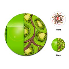 Fruit Slice Kiwi Green Playing Cards (round)  by Mariart