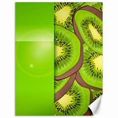 Fruit Slice Kiwi Green Canvas 12  X 16   by Mariart