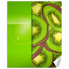 Fruit Slice Kiwi Green Canvas 16  X 20   by Mariart