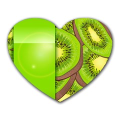 Fruit Slice Kiwi Green Heart Mousepads by Mariart