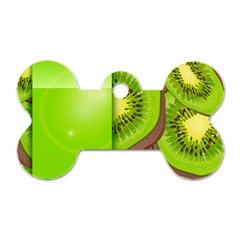 Fruit Slice Kiwi Green Dog Tag Bone (one Side) by Mariart