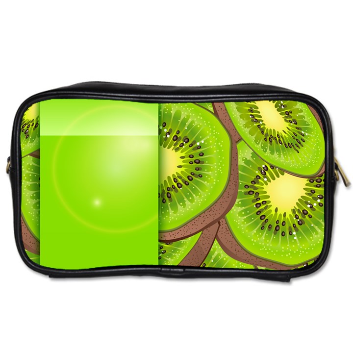 Fruit Slice Kiwi Green Toiletries Bags 2-Side