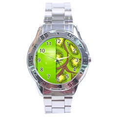 Fruit Slice Kiwi Green Stainless Steel Analogue Watch by Mariart