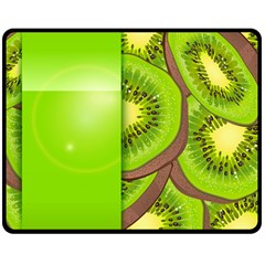 Fruit Slice Kiwi Green Double Sided Fleece Blanket (medium)  by Mariart