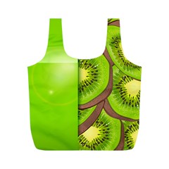 Fruit Slice Kiwi Green Full Print Recycle Bags (m)  by Mariart