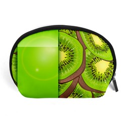 Fruit Slice Kiwi Green Accessory Pouches (large)  by Mariart