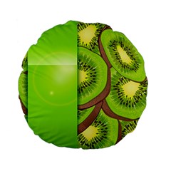 Fruit Slice Kiwi Green Standard 15  Premium Flano Round Cushions by Mariart