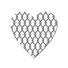 Iron Wire Black White Heart Magnet by Mariart